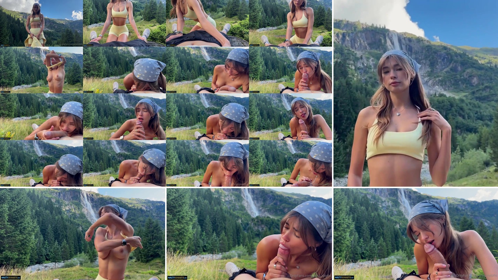 OnlyFans Anna Ralphs Mountain Blowjob collage