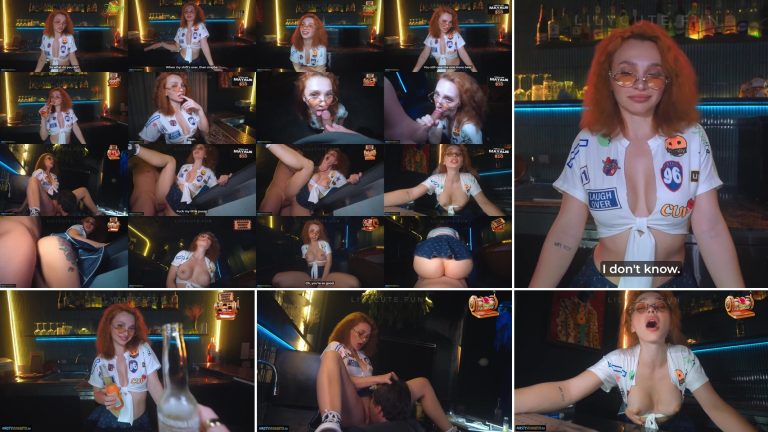 OnlyFans Maya Lis Busty Redhead Bartender Closed The Bar Just For Fuck With Me collage